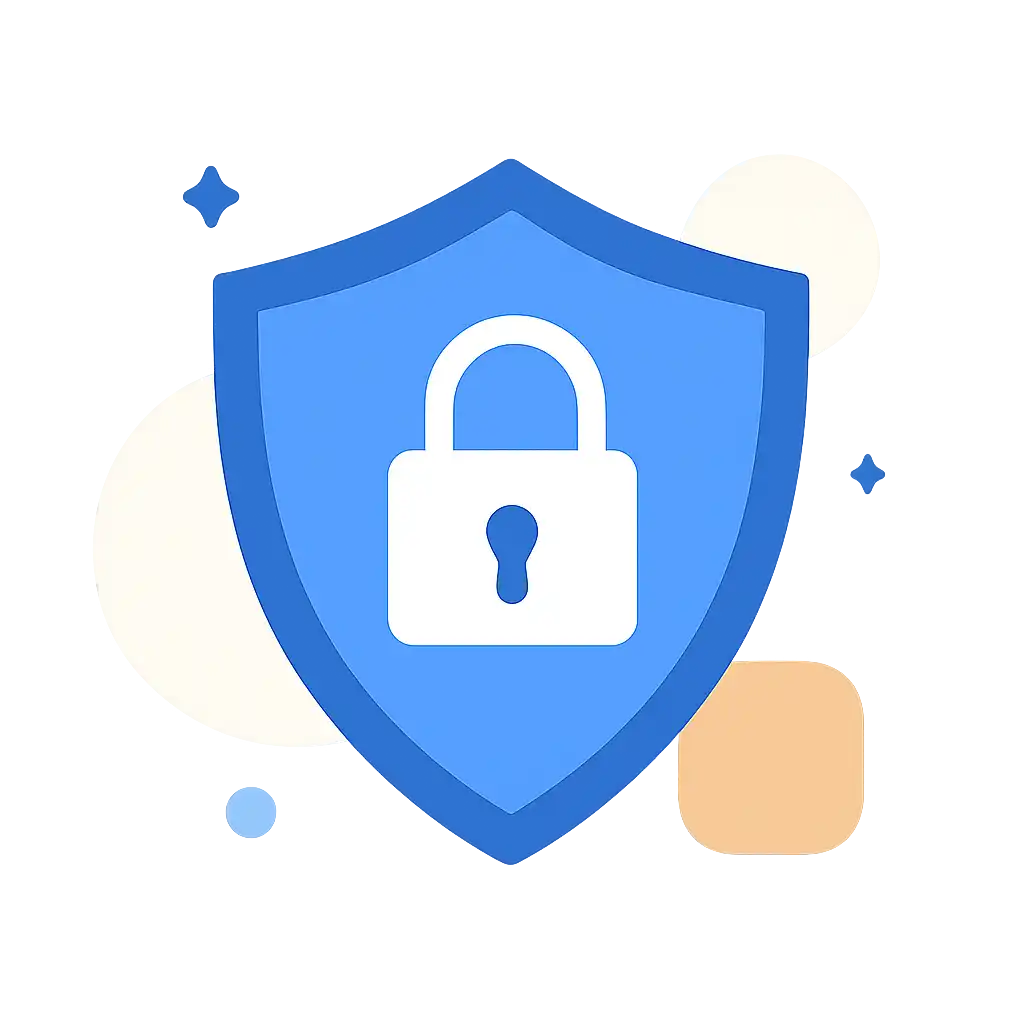 Security shield icon with lock: 82 Lottery safety visualization